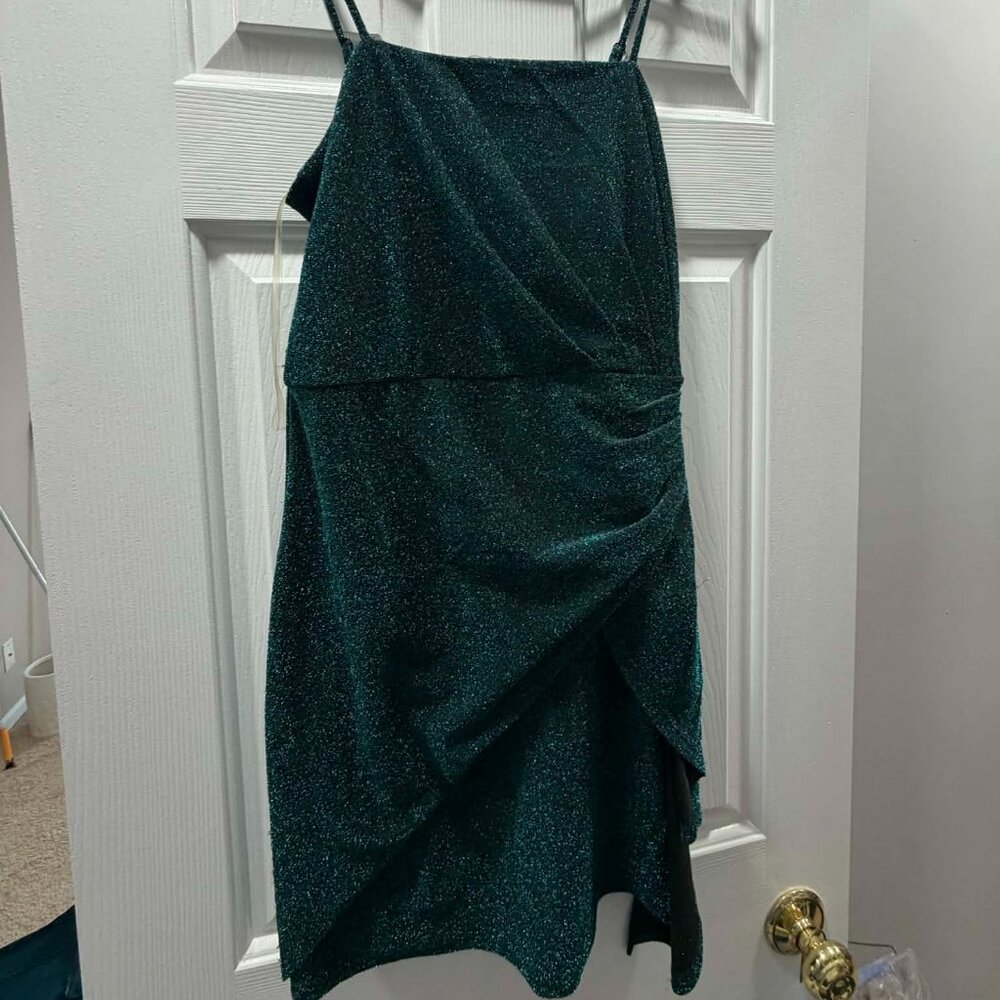 Green Sparkly Dress - Midi